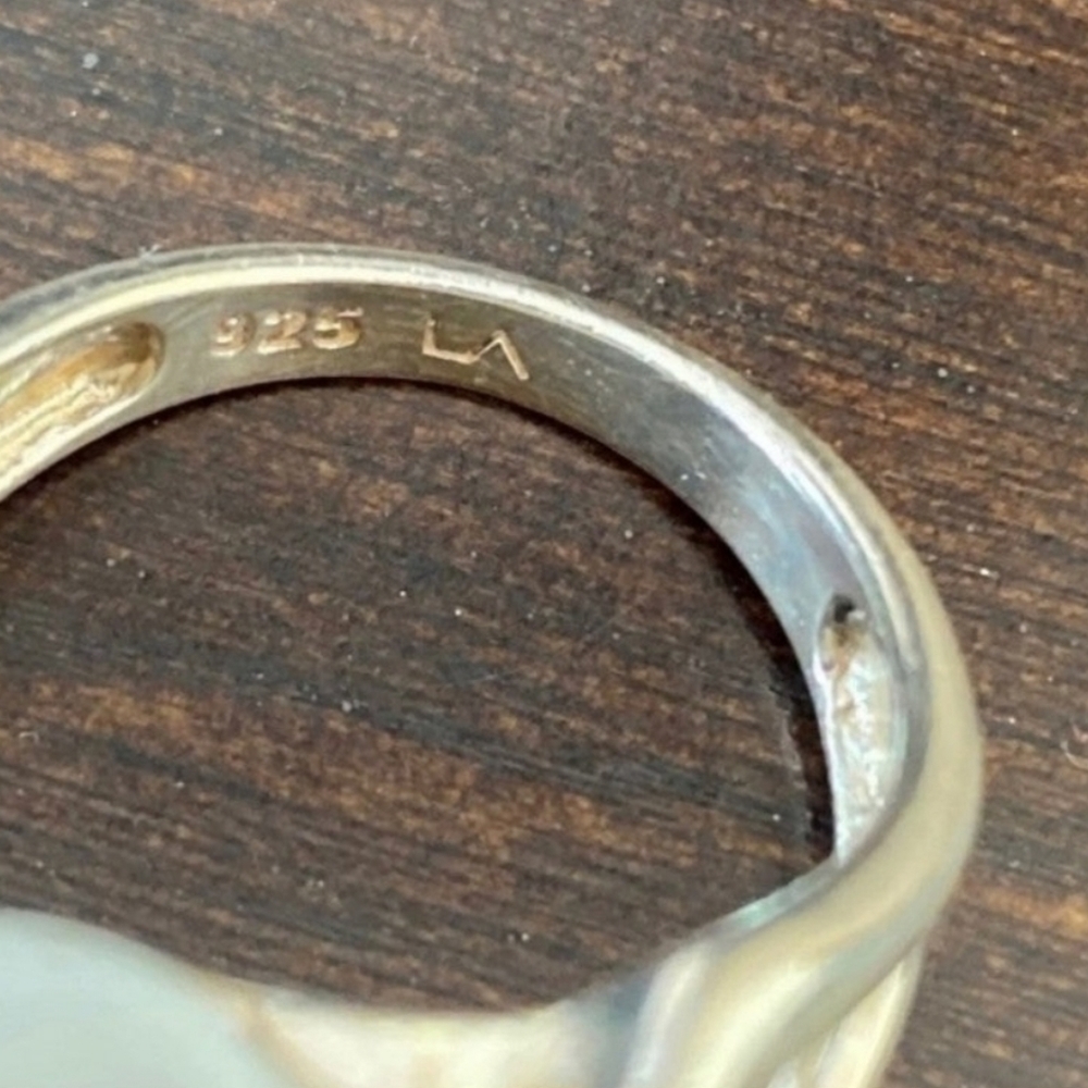 Sterling silver 925 ring White stone - Picture 3 of 3